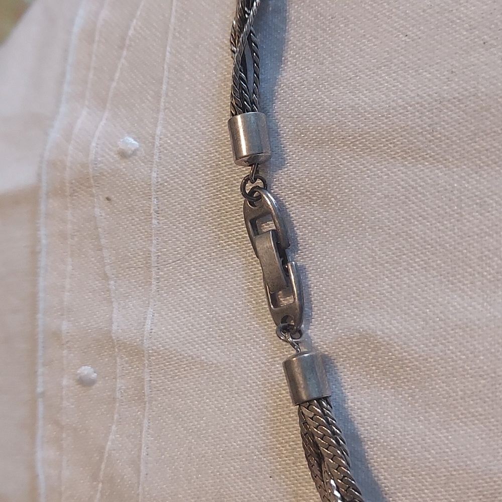 Vintage Sterling Braided Necklace - Picture 3 of 5